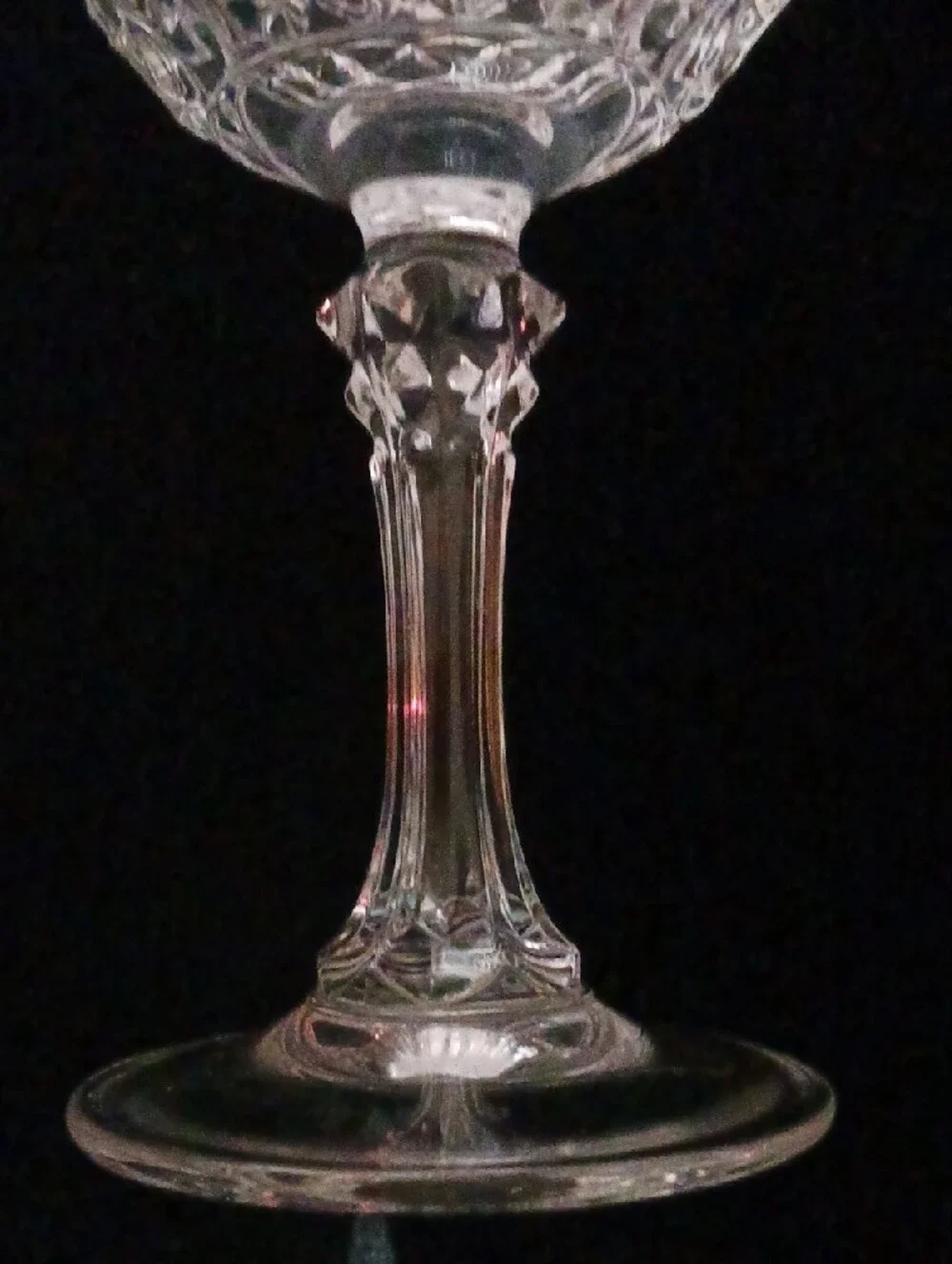 Set Of 3-.Crystal De Arque- Lead Crystal Cut Wine Goblets